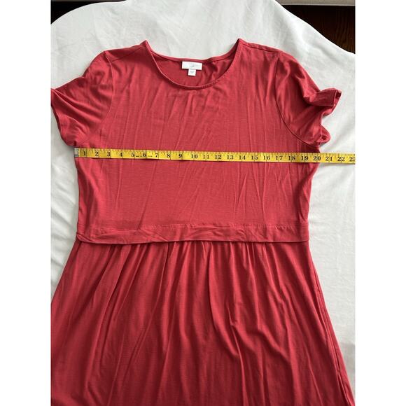 J. Jill Stretch Soft Maxi Dress Womens Size Large Light Red Comfort Boho - Picture 6 of 8